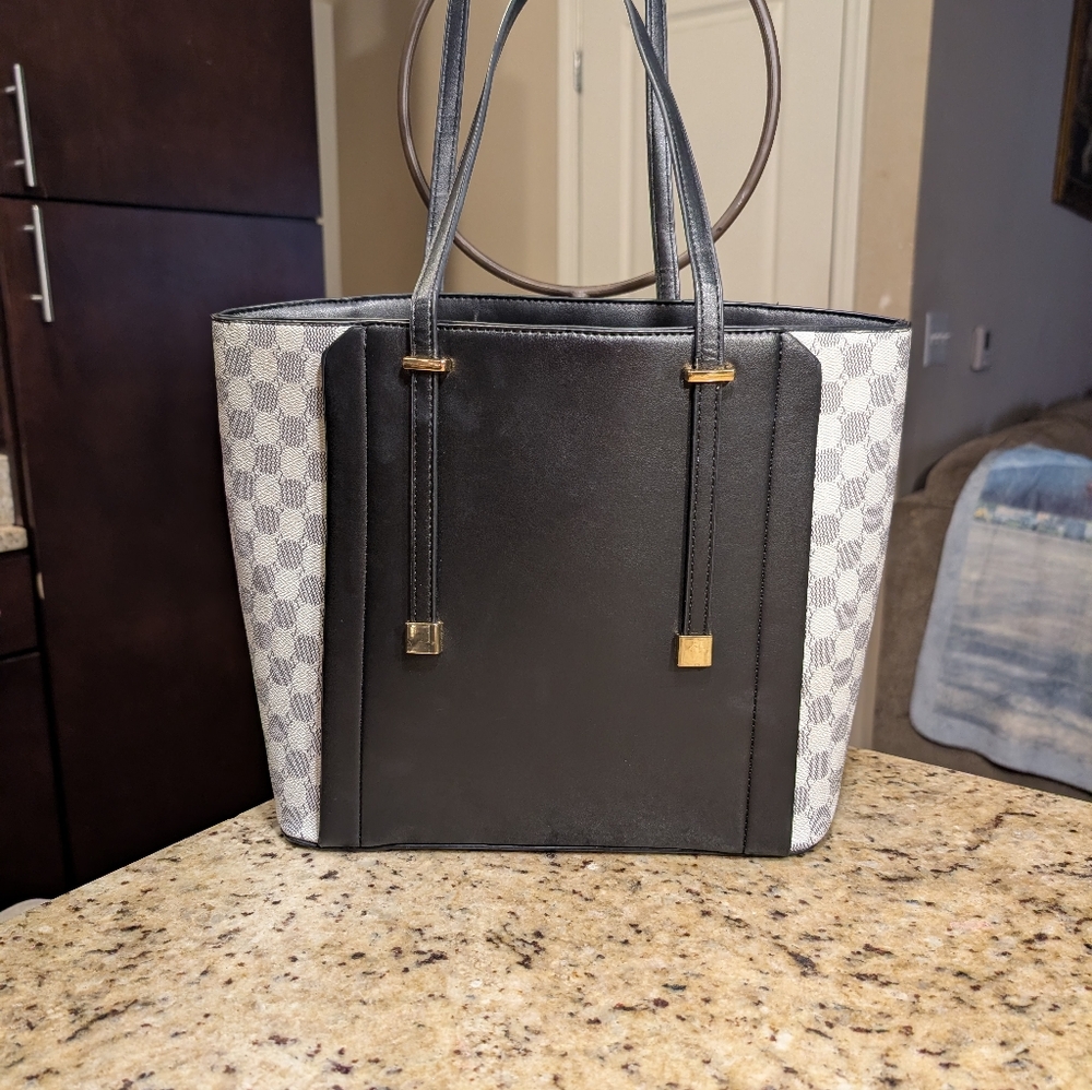 MFK Mia K Elegant Black and White Tote Bag Designer Inspired